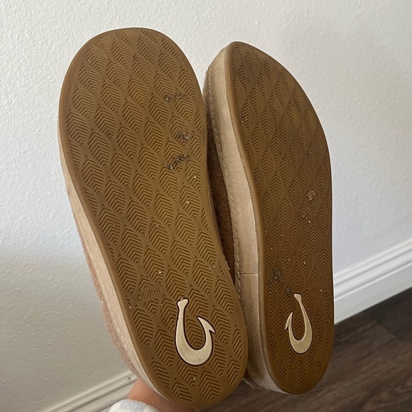 OLUKAI Hamani Hulu Men's Wool Mule Slippers Cream Oatmeal Tan Size 11 - Picture 7 of 7